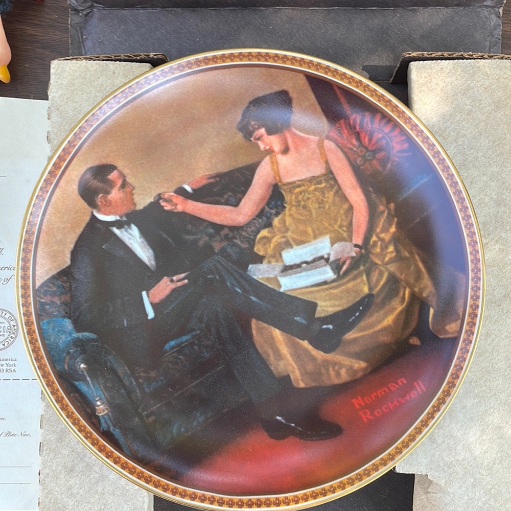 Flirting in the Parlor Norman Rockwell Plate